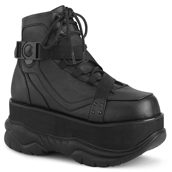 Mens Lace Up Gothic Platform Ankle Boots